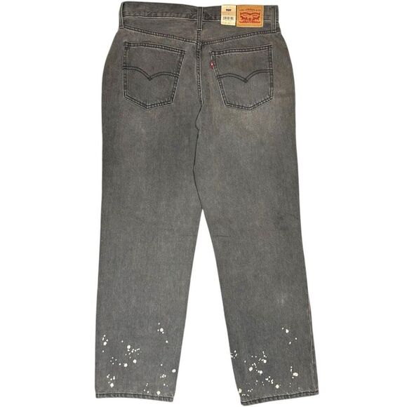 Levi's Low Pro Straight Jeans Gray 30 Mid Rise Relaxed Fit Paint Splatter NWT - Picture 10 of 10